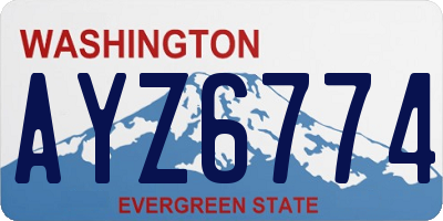 WA license plate AYZ6774