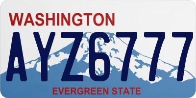 WA license plate AYZ6777