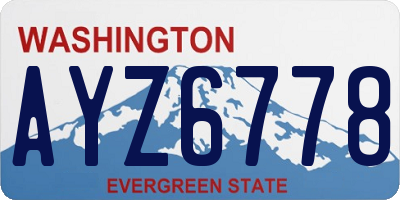 WA license plate AYZ6778