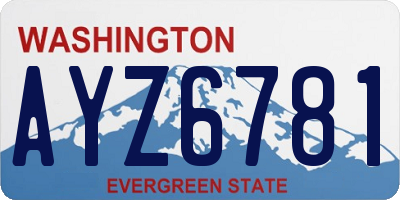 WA license plate AYZ6781