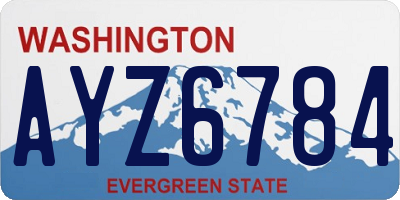 WA license plate AYZ6784