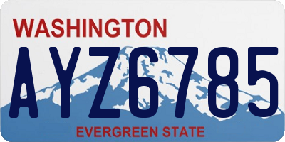 WA license plate AYZ6785