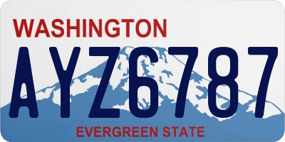 WA license plate AYZ6787