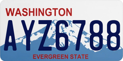 WA license plate AYZ6788