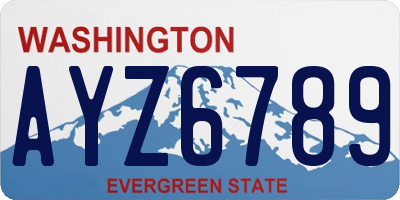 WA license plate AYZ6789