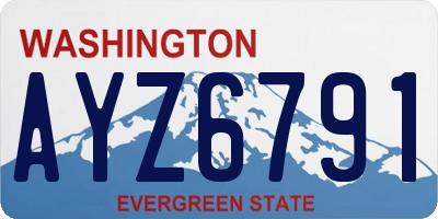 WA license plate AYZ6791