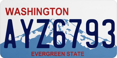 WA license plate AYZ6793