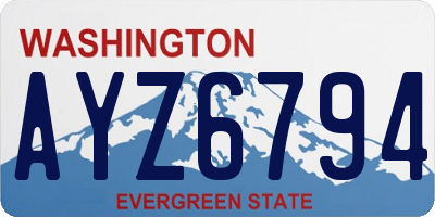 WA license plate AYZ6794