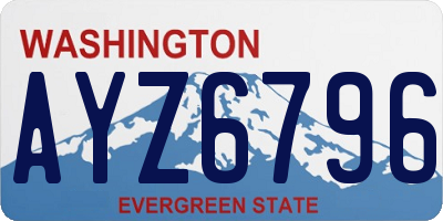 WA license plate AYZ6796