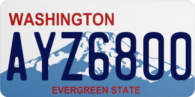 WA license plate AYZ6800