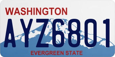 WA license plate AYZ6801