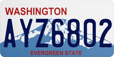 WA license plate AYZ6802