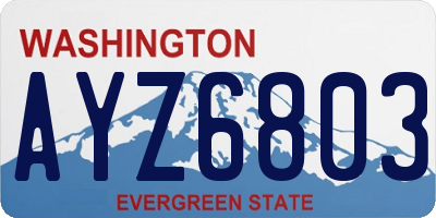 WA license plate AYZ6803