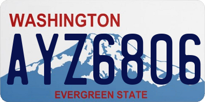 WA license plate AYZ6806