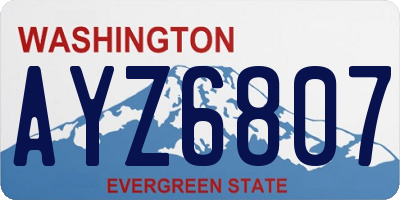 WA license plate AYZ6807