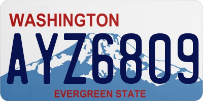 WA license plate AYZ6809