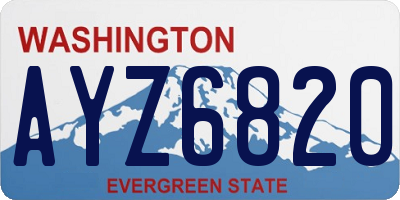 WA license plate AYZ6820