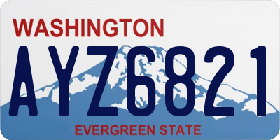 WA license plate AYZ6821