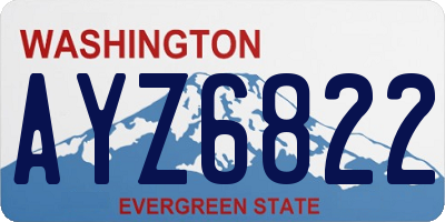 WA license plate AYZ6822