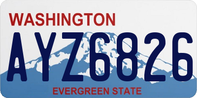 WA license plate AYZ6826