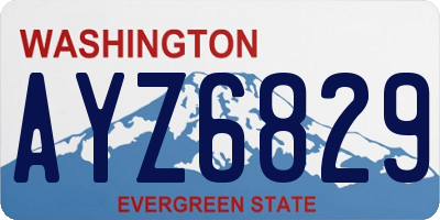 WA license plate AYZ6829