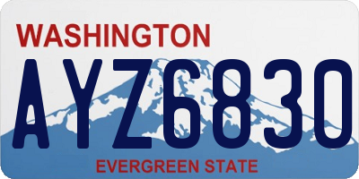 WA license plate AYZ6830