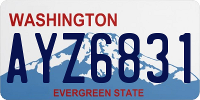 WA license plate AYZ6831