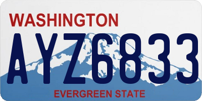 WA license plate AYZ6833