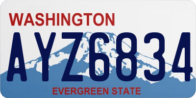 WA license plate AYZ6834