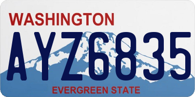 WA license plate AYZ6835