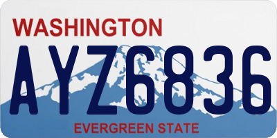 WA license plate AYZ6836