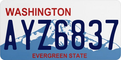 WA license plate AYZ6837