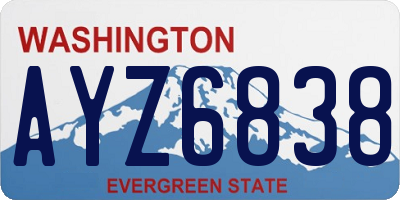 WA license plate AYZ6838