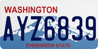 WA license plate AYZ6839