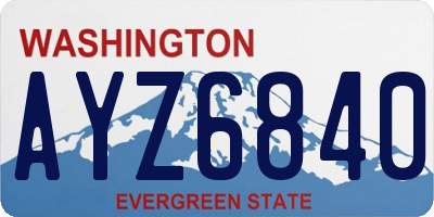 WA license plate AYZ6840