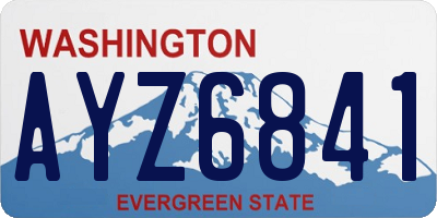 WA license plate AYZ6841