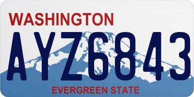 WA license plate AYZ6843