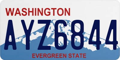 WA license plate AYZ6844