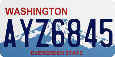 WA license plate AYZ6845