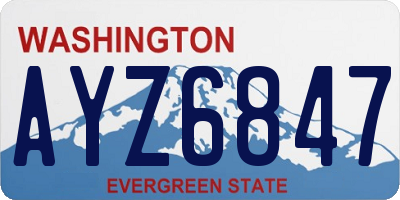 WA license plate AYZ6847