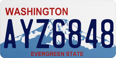 WA license plate AYZ6848