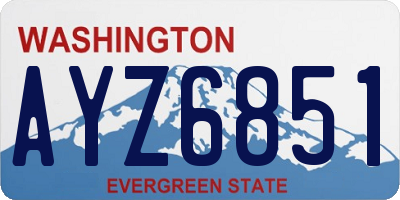 WA license plate AYZ6851