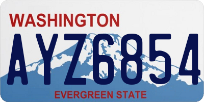 WA license plate AYZ6854