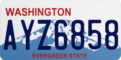 WA license plate AYZ6858