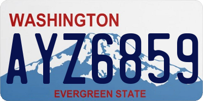 WA license plate AYZ6859