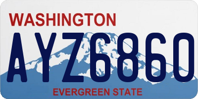 WA license plate AYZ6860