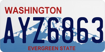 WA license plate AYZ6863