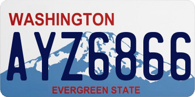 WA license plate AYZ6866