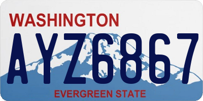 WA license plate AYZ6867