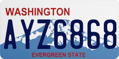 WA license plate AYZ6868